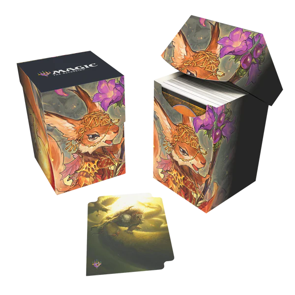 Ultra Pro Magic The Gathering Bloomburrow 100+ Deck Box Hazel of the Rootbloom Commander - Animated Army Red/Green UPI-38522