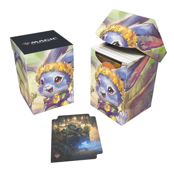Ultra Pro Magic The Gathering Bloomburrow 100+ Deck Box Ms. Bumbleflower Commander Peace Offering Green/White/Blue UPI-38524