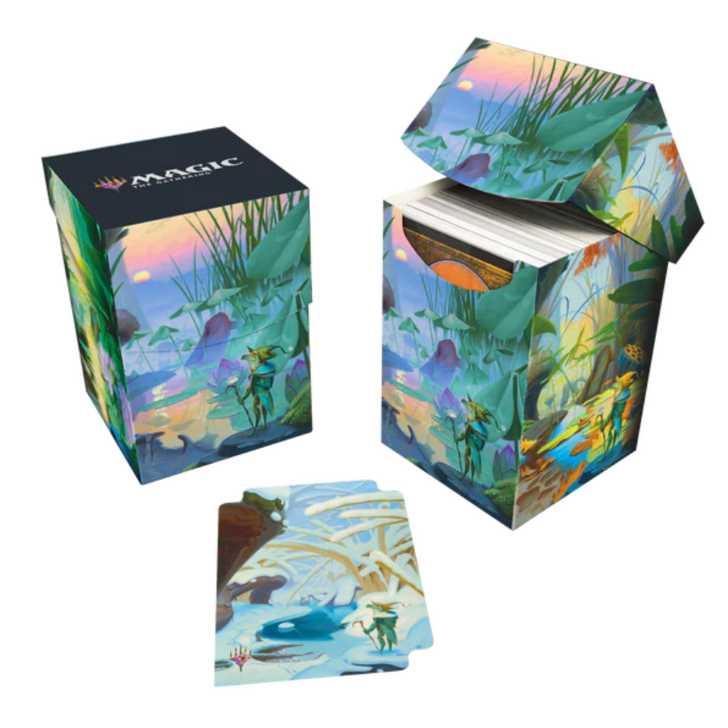 Ultra Pro Magic The Gathering Bloomburrow 100+ Deck Box Season Lands Island Summer Blue UPI-38527