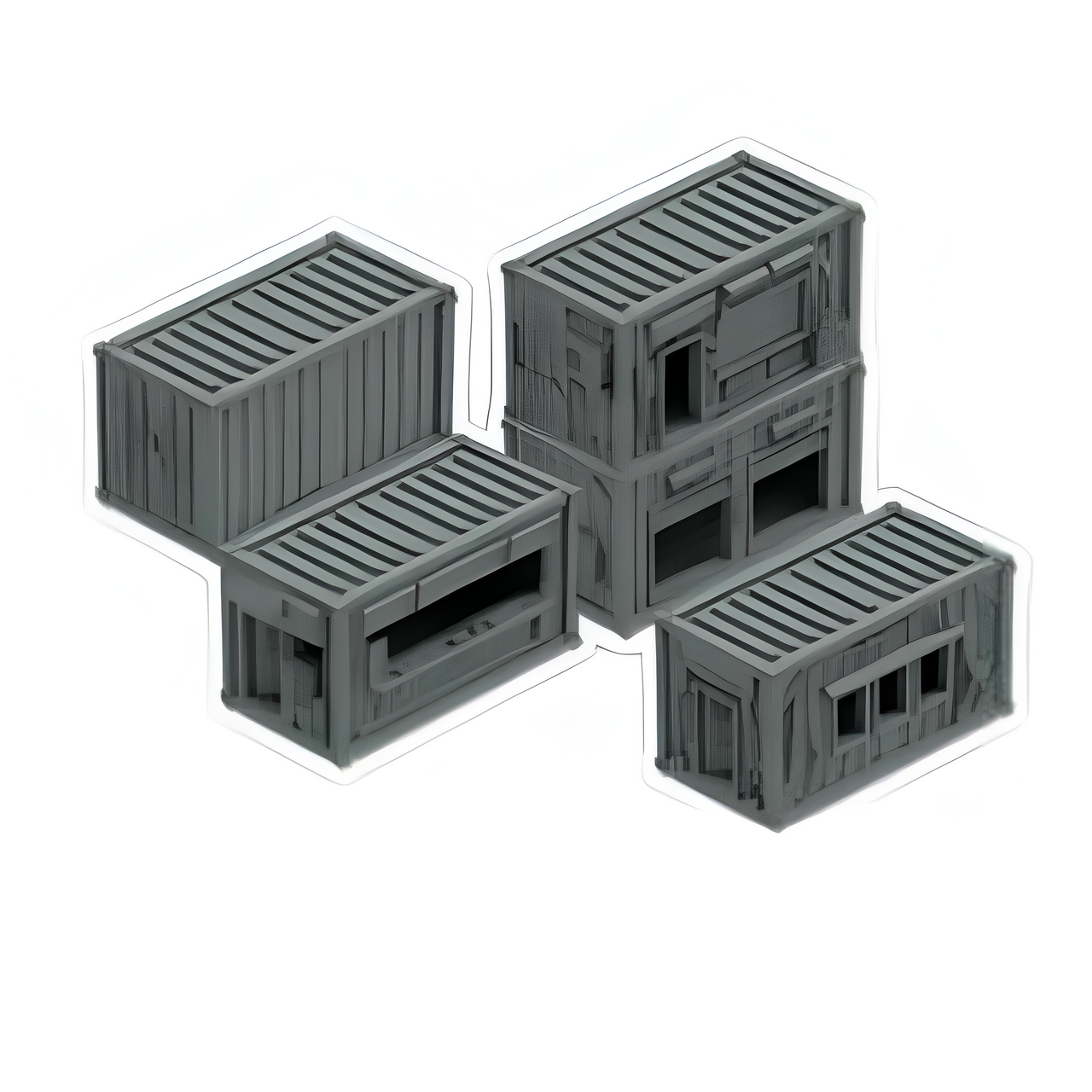 Monster Fight Club Hab Scenery Containers Premium Wargaming Terrain and Realistic Tabletop Scenery for Miniatures Roleplaying Games MFC-12028