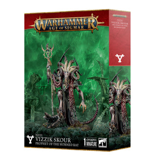 Games Workshop Warhammer Age Of Sigmar Skaven Vizzik Skour Prophet Horned Rat Plastic Box 90-20