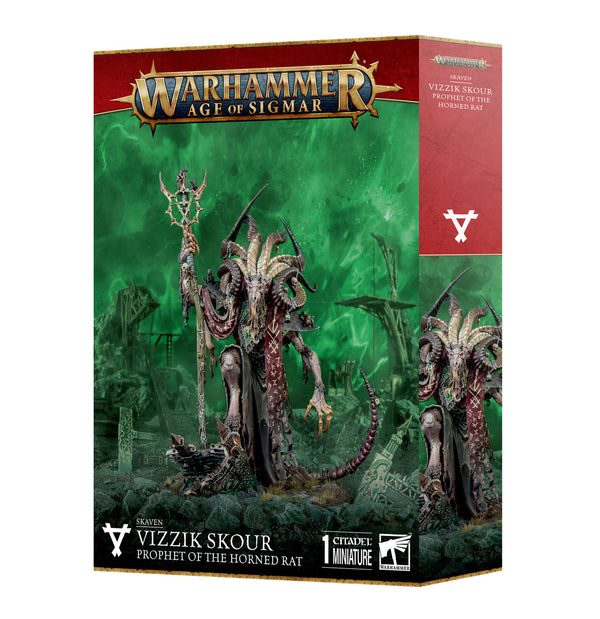 Games Workshop Warhammer Age Of Sigmar Skaven Vizzik Skour Prophet Horned Rat Plastic Box 90-20