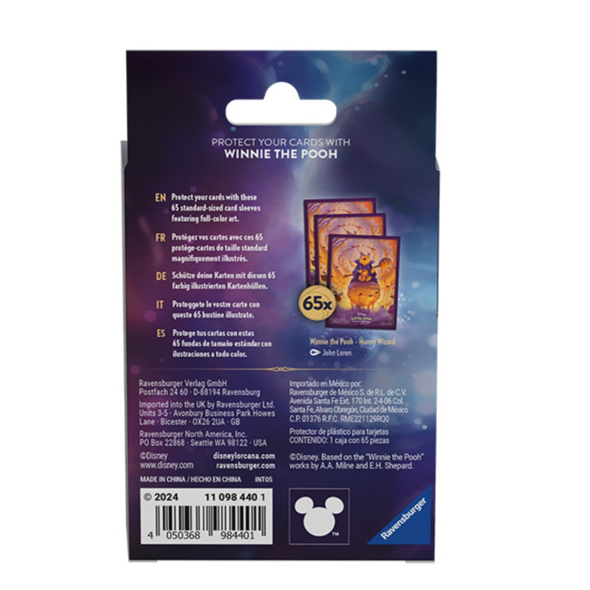 Disney Lorcana TCG Azurite Sea Card Sleeves, Winnie The Pooh 65ct DSNYLOR6-SLVE-B