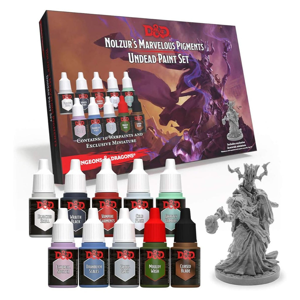 The Army Painter Dungeons and Dragons Nolzur's Marvelous Pigments Undead Paint Set with Acererak Miniature 75005
