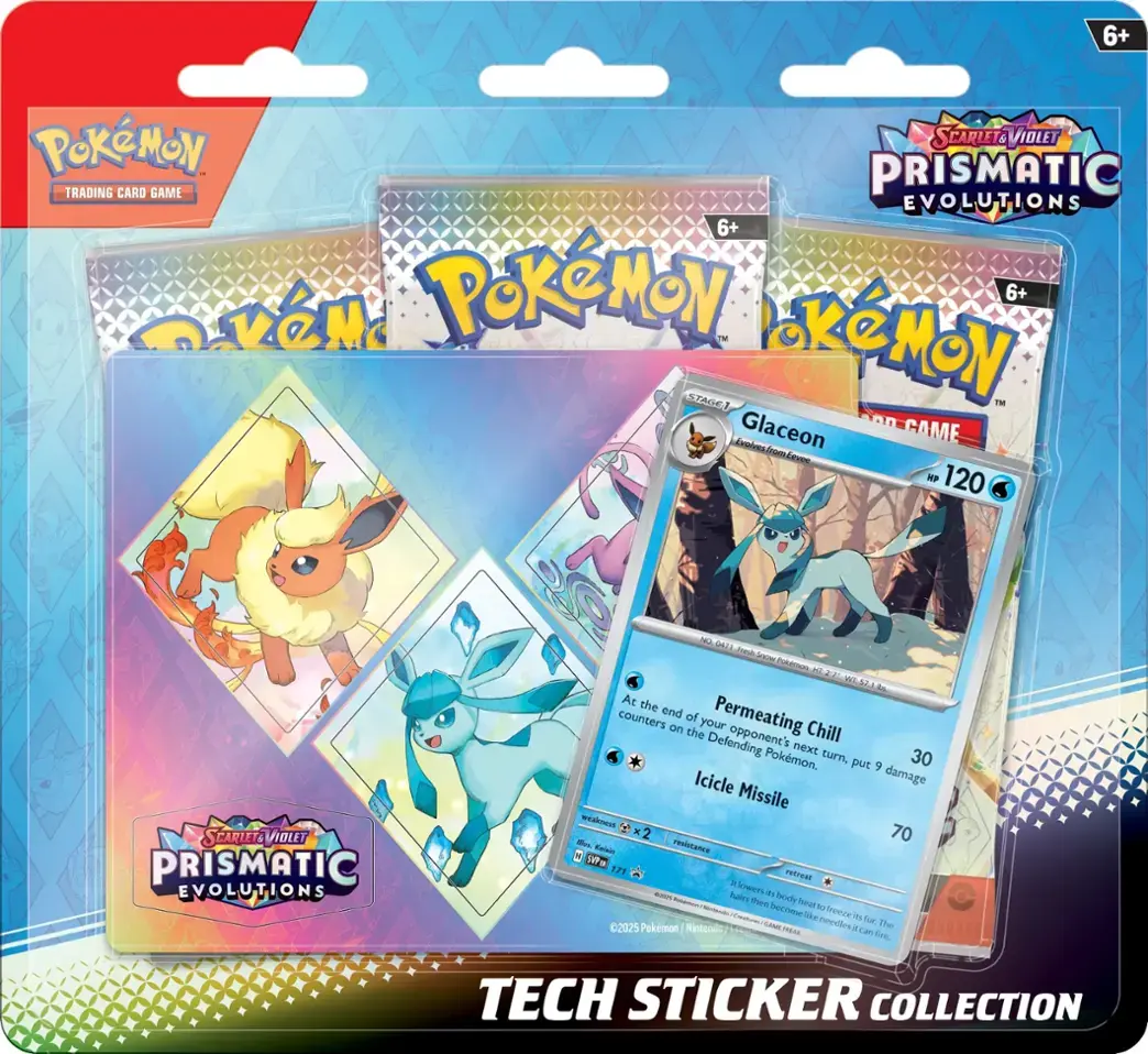 Pokemon TCG Scarlet & Violet Prismatic Evolution Tech Sticker Glaceon Single Pack