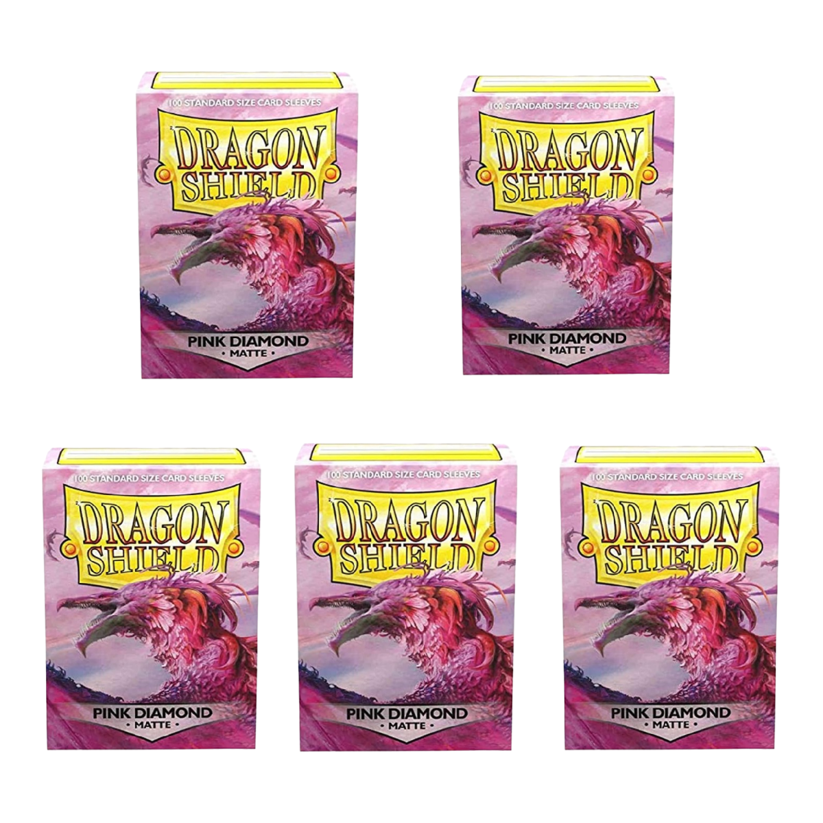 Dragon Shield Sleeves Standard Size Matte Diamond Pink 100 Ct 5 Packs ATM11039K2-FBA