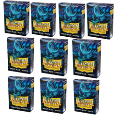 10 Packs Dragon Shield Matte Mini Japanese Night Blue 60 ct Card Sleeves Display Case