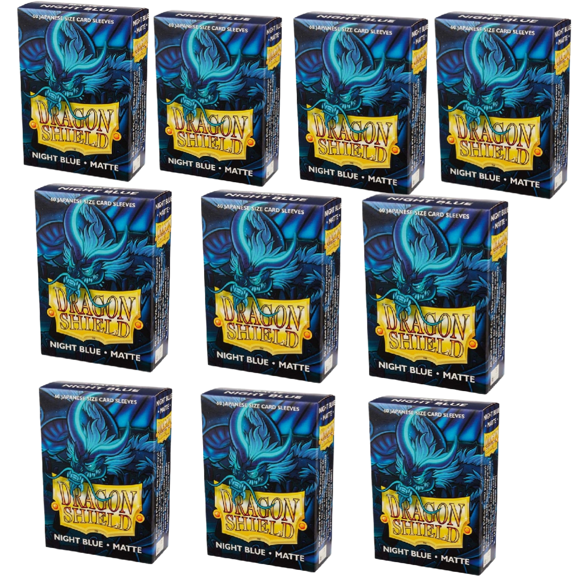 10 Packs Dragon Shield Matte Mini Japanese Night Blue 60 ct Card Sleeves Display Case