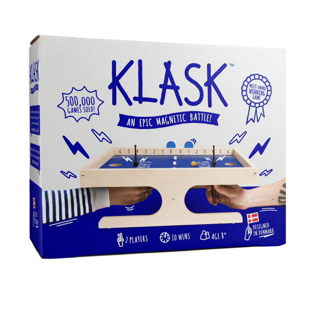 Asmodee KLASK Magnetic Party Game of Skill for Kids and Adults for Ages 8 and up Half Foosball Half Air Hockey Average Playtime 15 Minutes or less for 2 Players KL8350