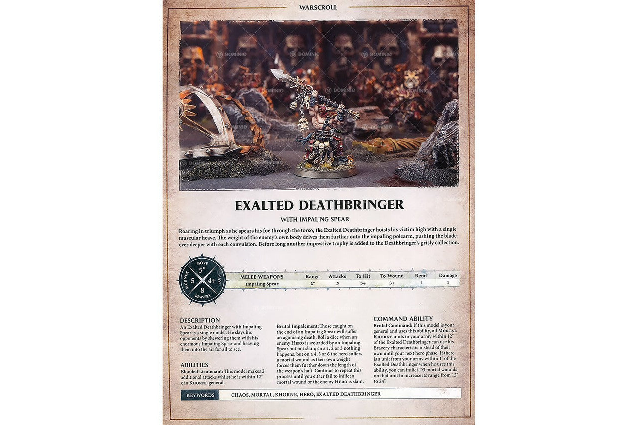 Games Workshop Warhammer Age of Sigmar Exalted Deathbringer with Impaling Spear Web Exclusive