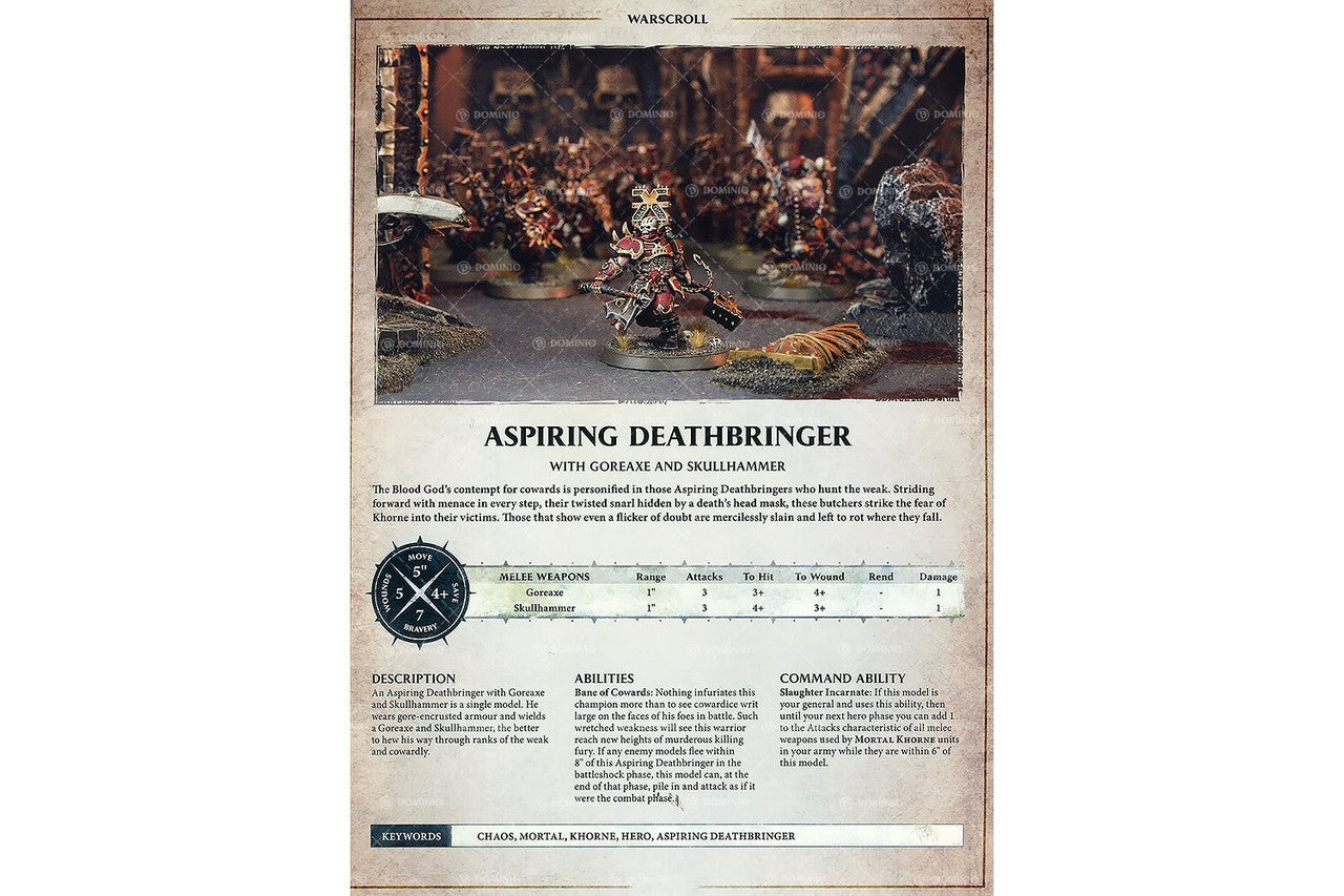 Games Workshop Warhammer Age of Sigmar Aspiring Deathbringer with Goreaxe and Skullhammer Web Exclusive