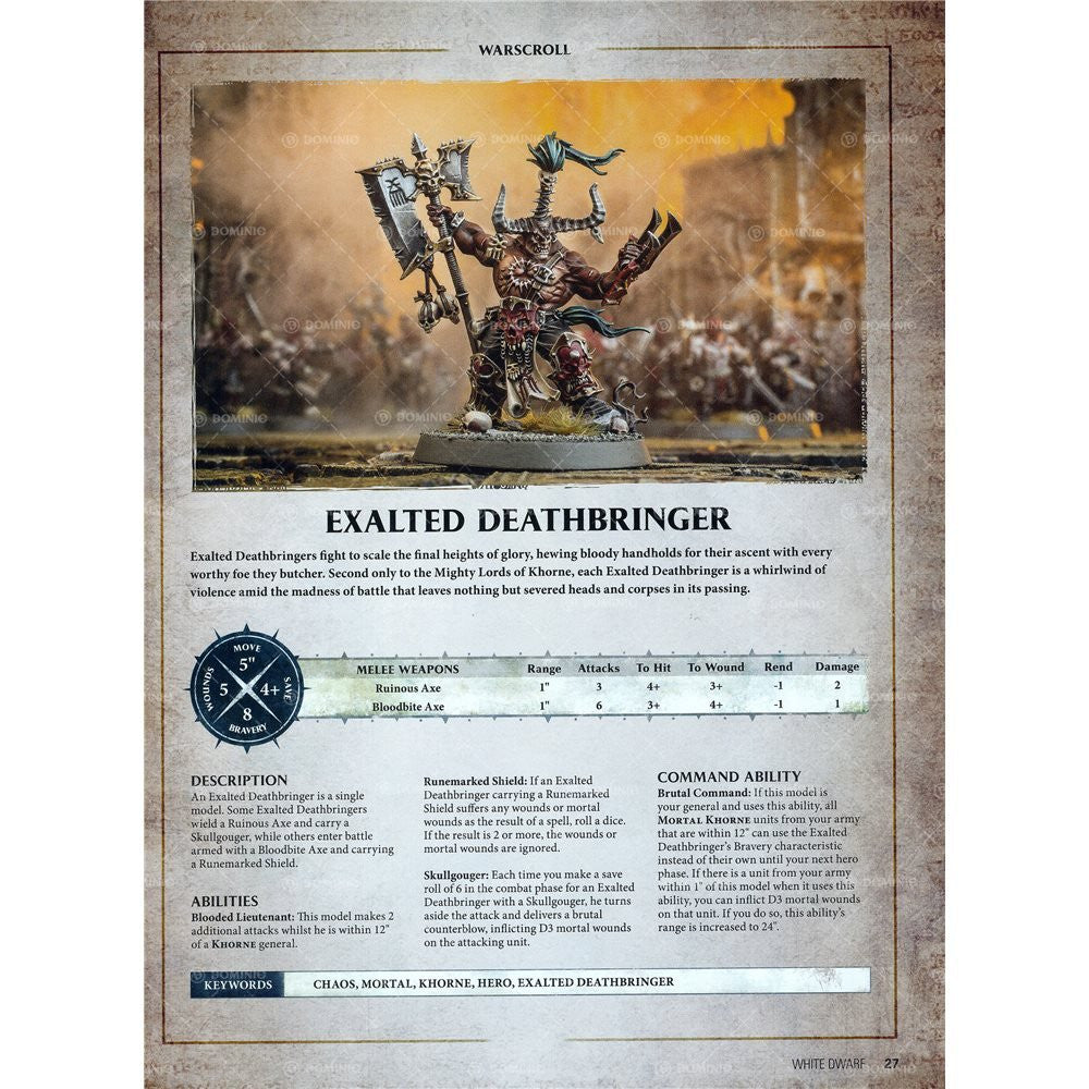 Games Workshop Warhammer Age of Sigmar Exalted Deathbringer with Ruinous Axe Web Exclusive