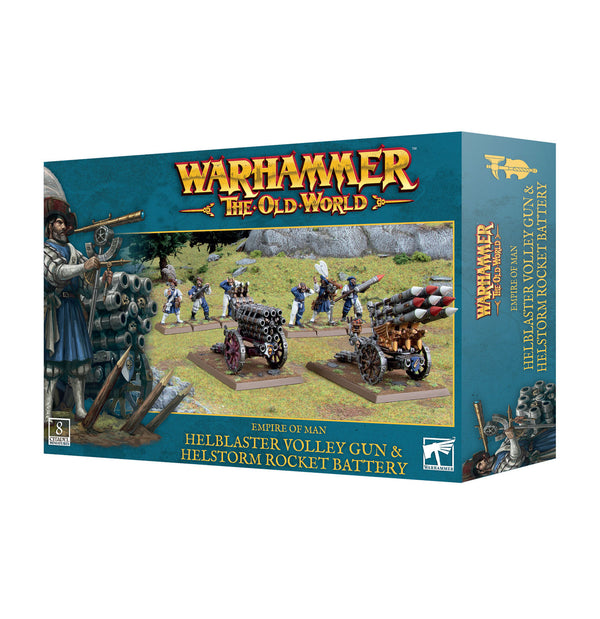 Games Workshop Warhammer The Old World Empire Of Man Helblaster Volleygun and Helstorm Battery Plastic Box 06-114