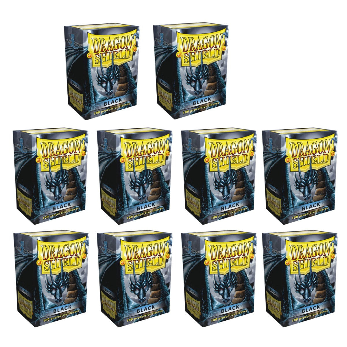 Dragon Shield Sleeves Standard Classic Black 100 Ct 10 Packs ATM10002K1