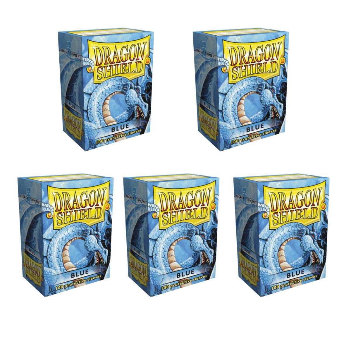 Dragon Shield Sleeves Standard Classic Blue 100 Ct 5 Packs ATM10003K2