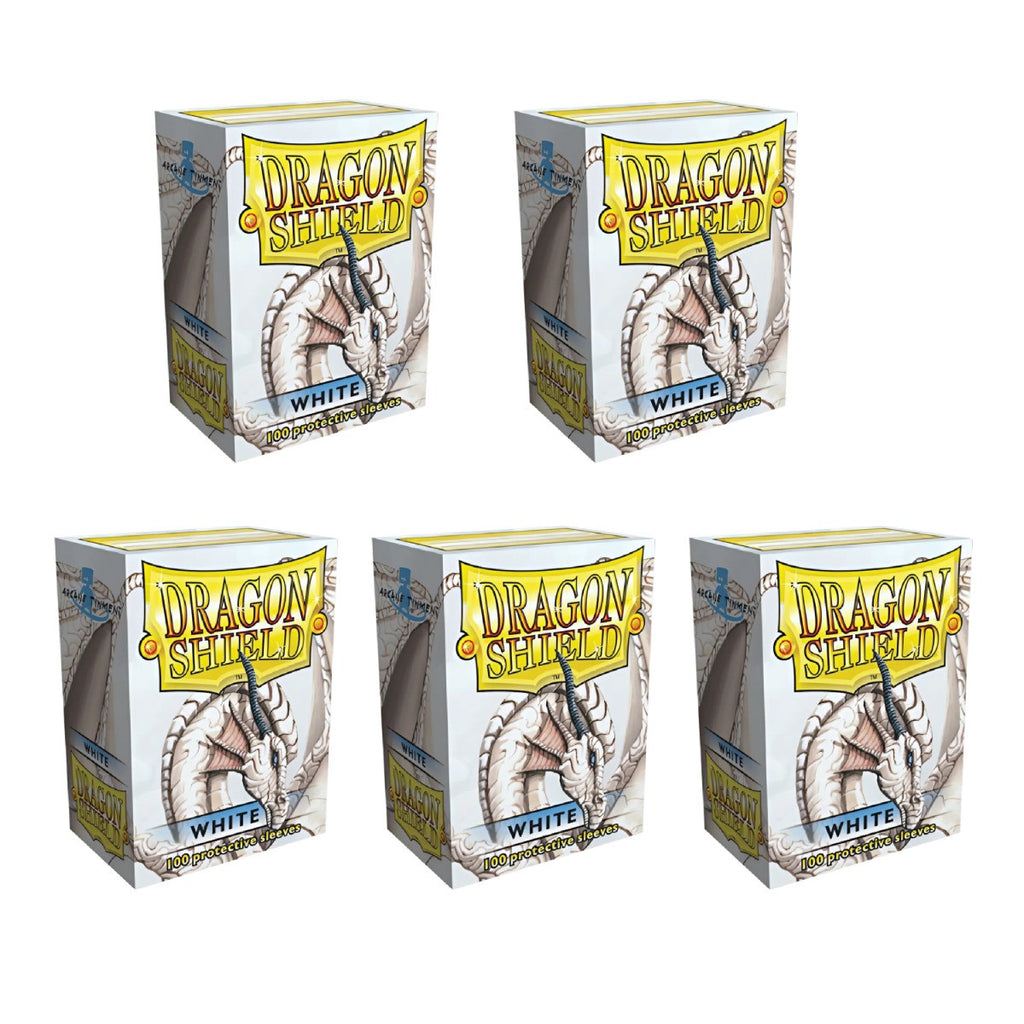 Dragon Shield Sleeves Standard Classic White 100 Ct 5 Packs ATM10005K2