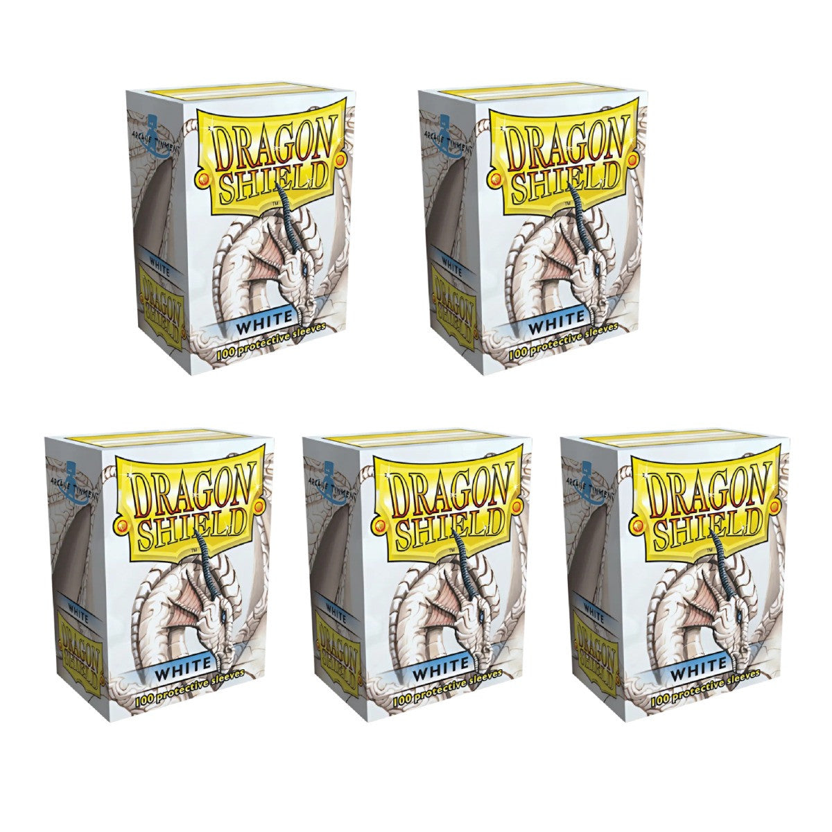 Dragon Shield Sleeves Standard Classic White 100 Ct 5 Packs ATM10005K2