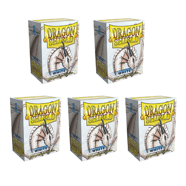 Dragon Shield Sleeves Standard Classic White 100 Ct 5 Packs ATM10005K2