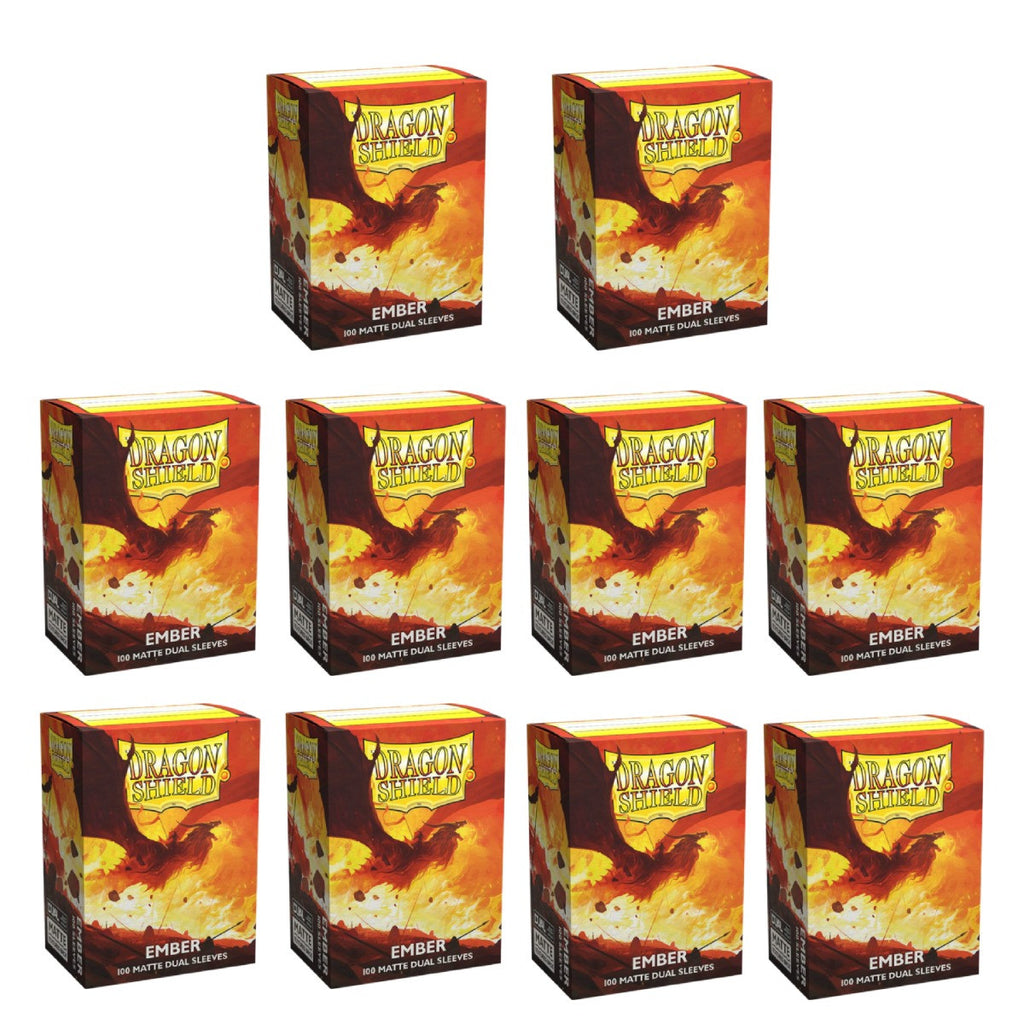 Dragon Shield Sleeves Standard Size Dual Matte Ember Alaric Revolution Kindler 100 Ct 10 Pack ATM15054K1