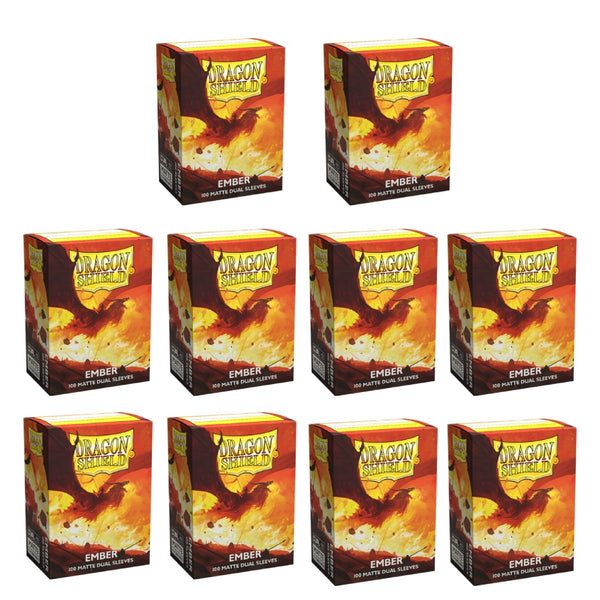 Dragon Shield Sleeves Standard Size Dual Matte Ember Alaric Revolution Kindler 100 Ct 10 Pack ATM15054K1