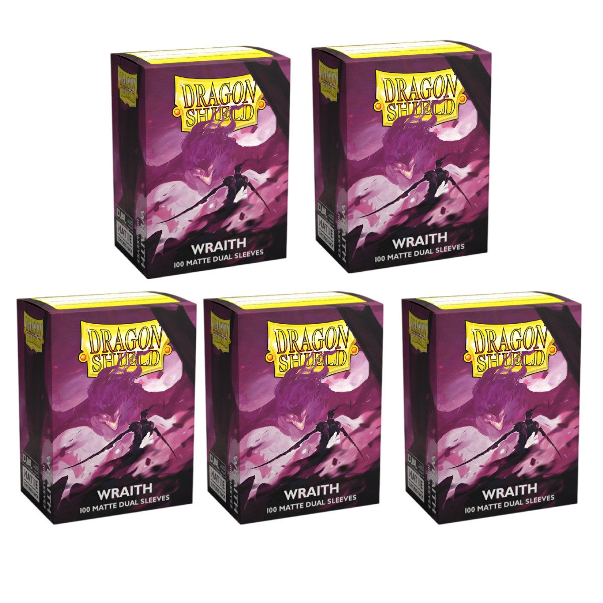 Dragon Shield Sleeves Standard Size Dual Matte Wraith Alaric Chaos Wraith 100 Ct 5 Packs ATM15056K3