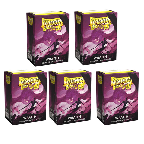 Dragon Shield Sleeves Standard Size Dual Matte Wraith Alaric Chaos Wraith 100 Ct 5 Packs ATM15056K3