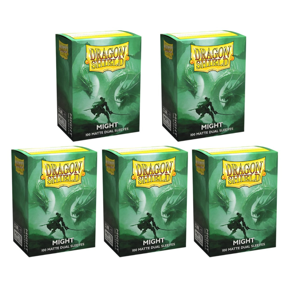 Dragon Shield Sleeves Standard Size Dual Matte Might 100 Ct 5 Packs ATM15058K2