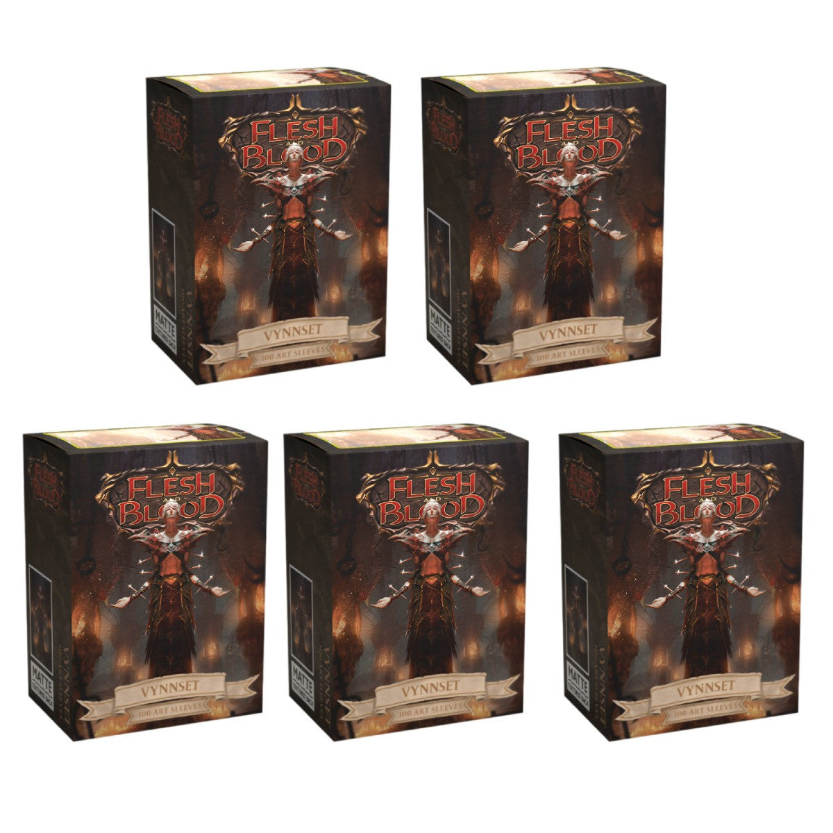 Dragon Shield Sleeves Standard Matte Flesh & Blood Vynnset Art Limited Edition 100 Ct 5 Packs ATM16092K2