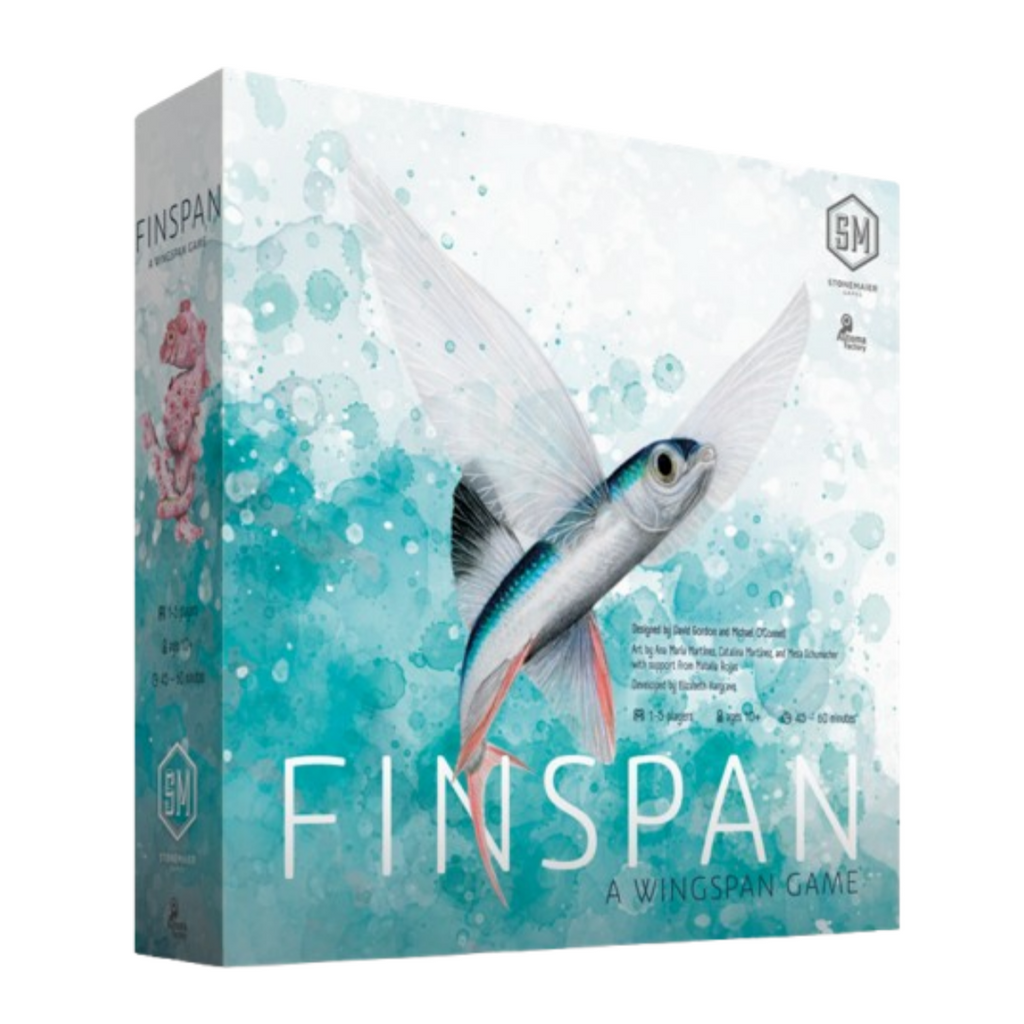 Stonemaier Finspan Board Game with Upgrade Pack Featuring Wooden Tokens and Squishy Eggs Enhanced Tabletop Bundle Finspann1