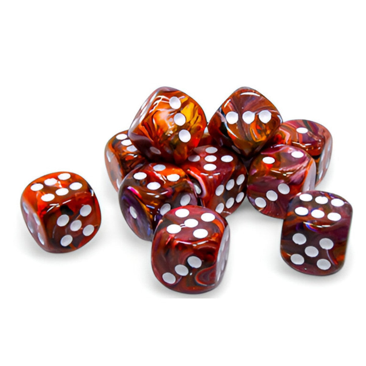 Chessex 16mm 12d6 Festive Symphony/White Dice-CHX27743