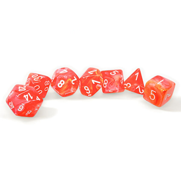 Chessex 7-Die Set Festive Dahlia/White-CHX27553