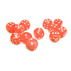 Chessex 16mm 12d6 Festive Dahlia/White Dice Block-CHX27753