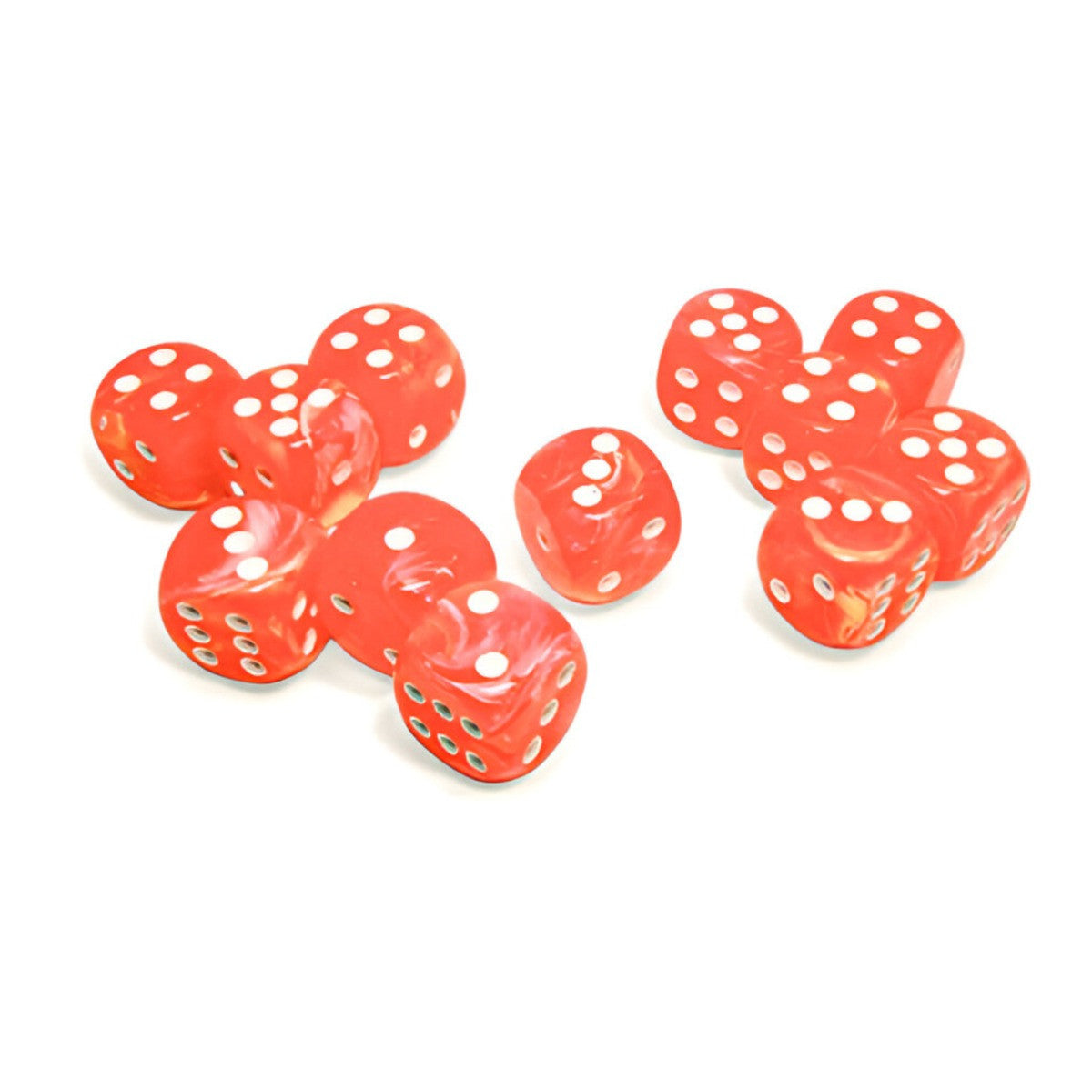 Chessex 16mm 12d6 Festive Dahlia/White Dice Block-CHX27753