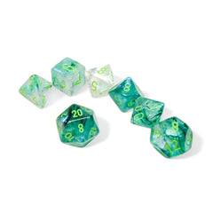 Chessex 7-Die Set Borealis Luminary Kelp/Light Green-CHX27595