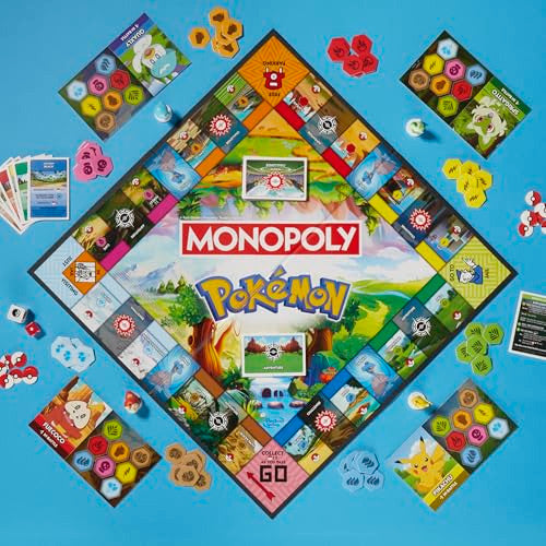 Hasbro Monopoly Pokemon Theme-based Board Game for Adults and Family for 2 to 6 Players Average Playtime 120 Minutes HSBG0716