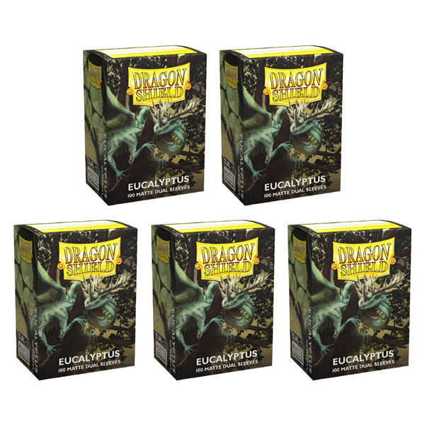 Dragon Shield Sleeves Standard Dual Matte Eucalyptus Lehel 100 Ct 5 Packs ATM15049K2