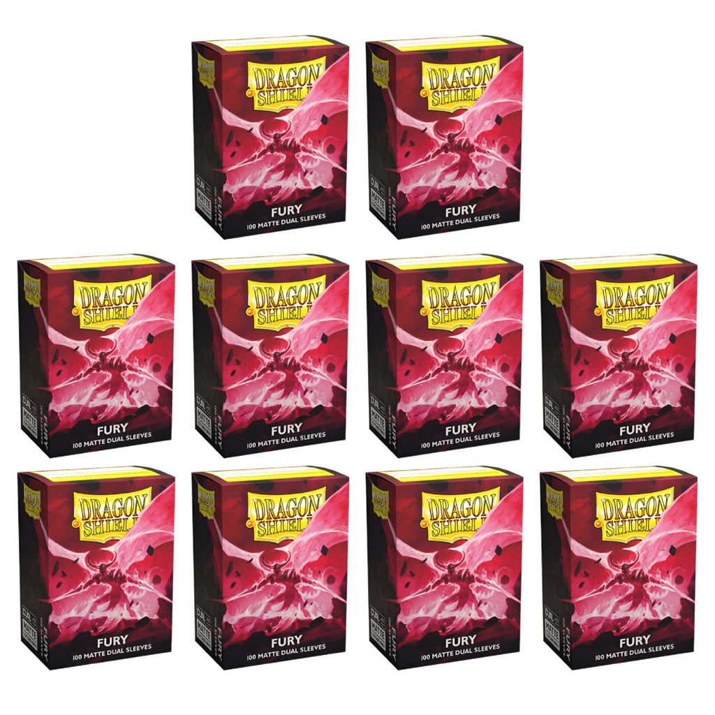 Dragon Shield Sleeves Standard Dual Matte Fury Alaric Crimson King 100 Ct 10 Packs ATM15055K1
