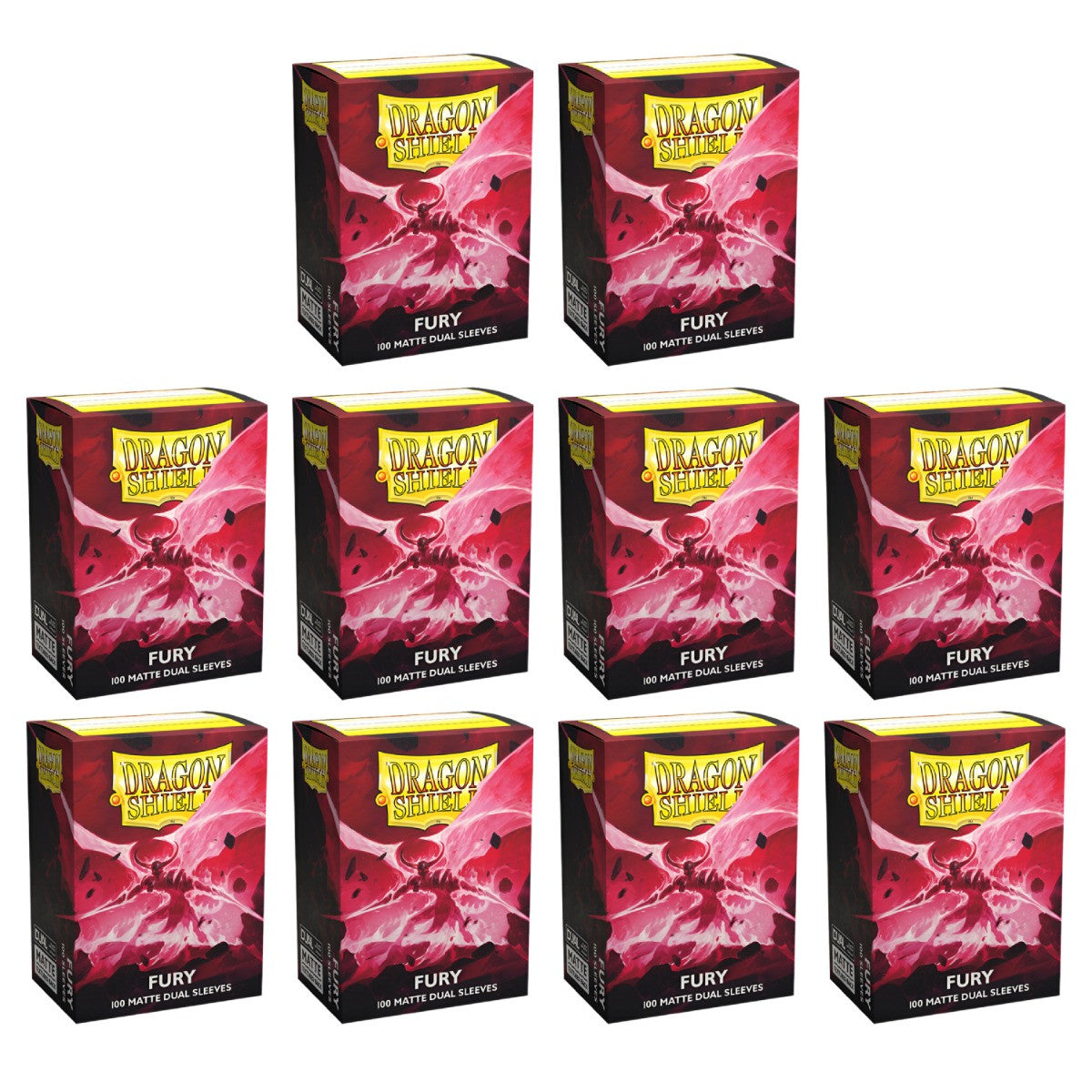 Dragon Shield Sleeves Standard Dual Matte Fury Alaric Crimson King 100 Ct 10 Packs ATM15055K1