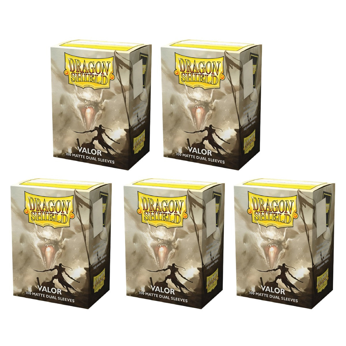 Dragon Shield Sleeves Standard Size Dual Matte Valor 100 Ct 5 Packs ATM15059K2