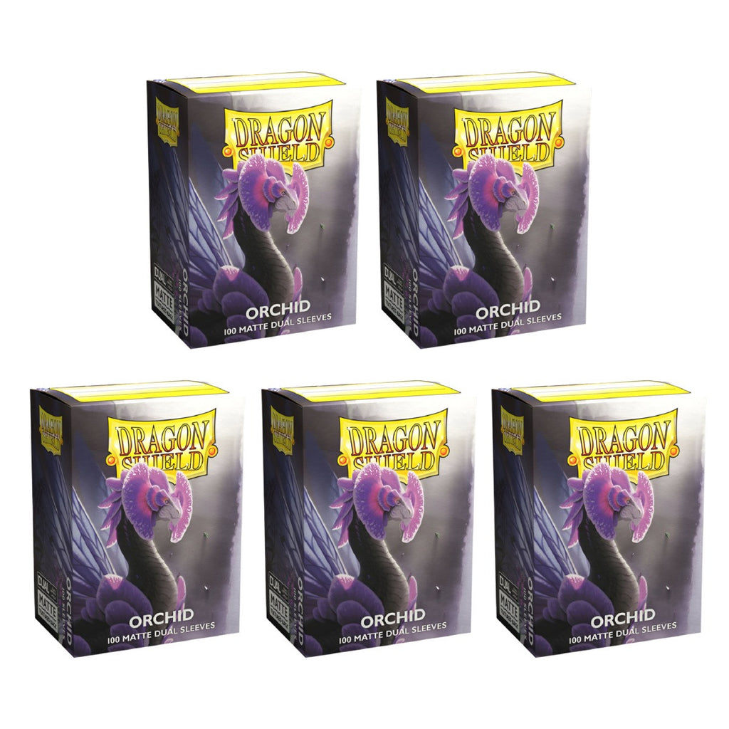 Dragon Shield Sleeves Standard Size Dual Matte Orchid Emme 100 Ct 5 Packs ATMDSH15041K2