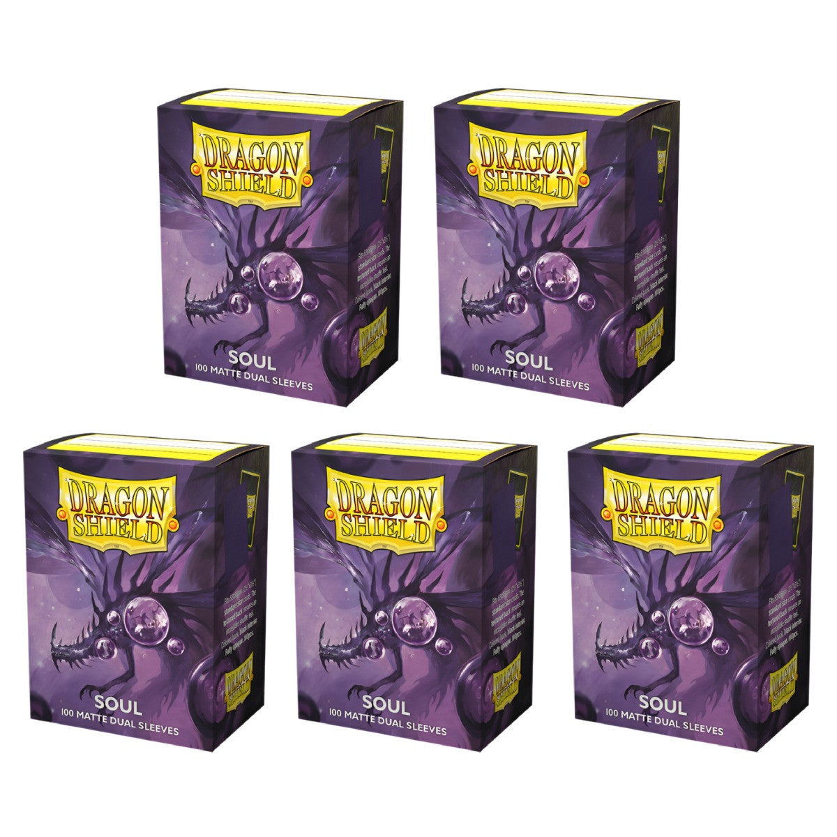 Dragon Shield Sleeves Standard Dual Matte Purple/Soul 100 Ct 5 Packs ATMDSH15062K2