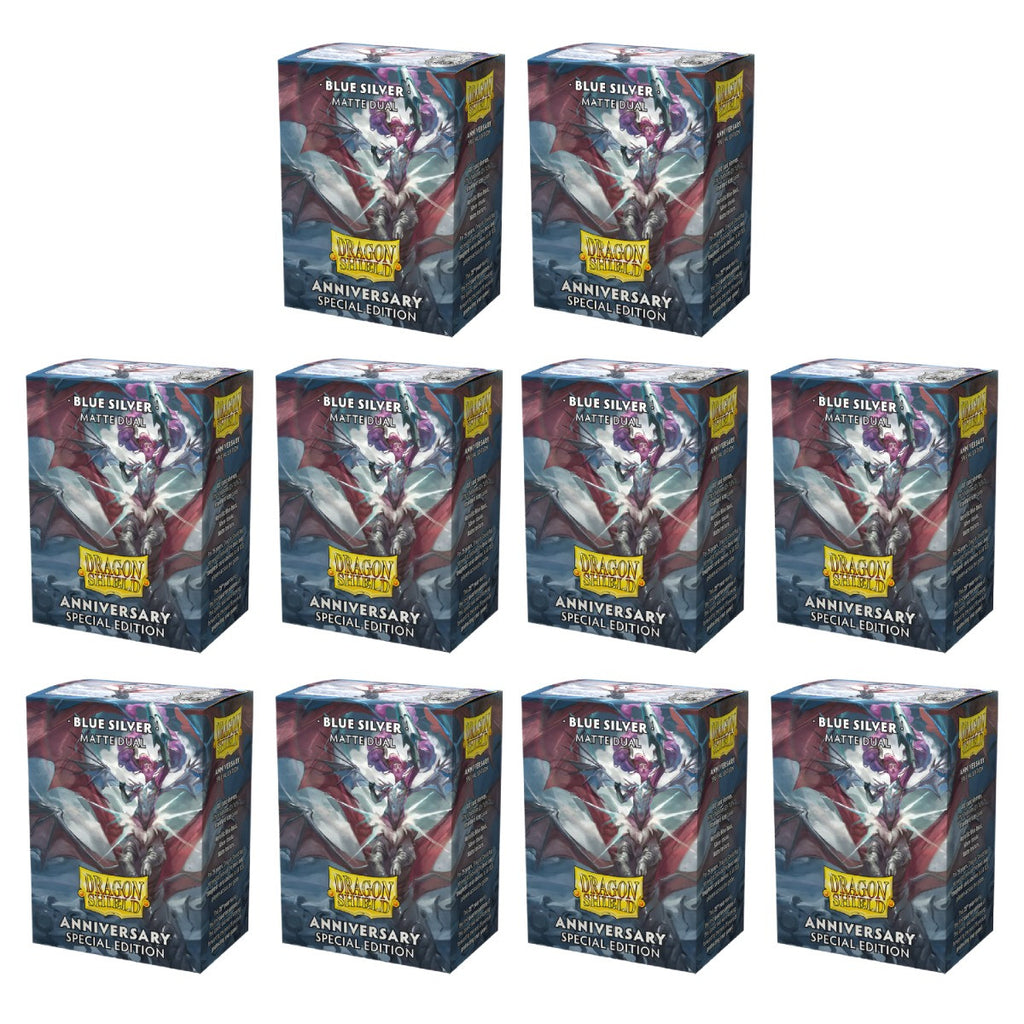 Dragon Shield Sleeves Standard Dual Matte Blue/Silver Special Edition 100 Ct 10 Packs ATMDSH15064K2