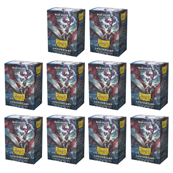 Dragon Shield Sleeves Standard Dual Matte Blue/Silver Special Edition 100 Ct 10 Packs ATMDSH15064K2