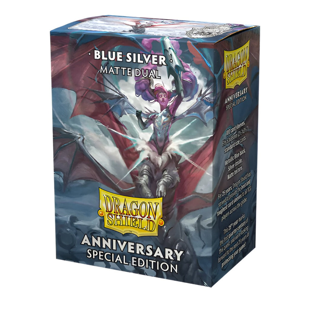 Dragon Shield Sleeves Standard Dual Matte Blue/Silver Special Edition 100 Ct 10 Packs ATMDSH15064K2
