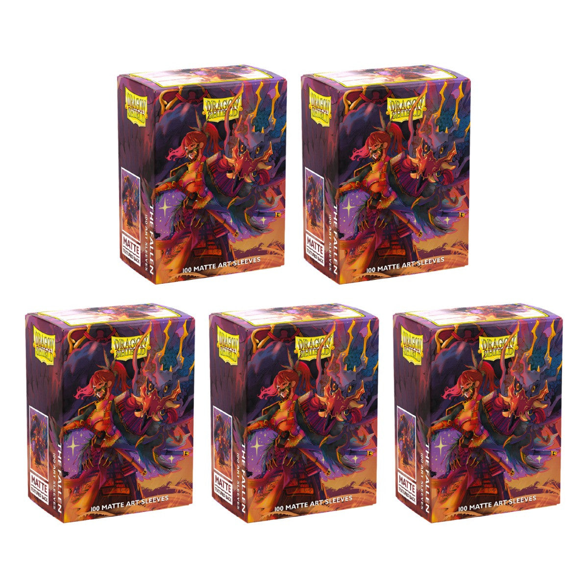 Dragon Shield Sleeves Standard Matte The Fallen 100 Ct 5 Pack ATMDSH12107K1