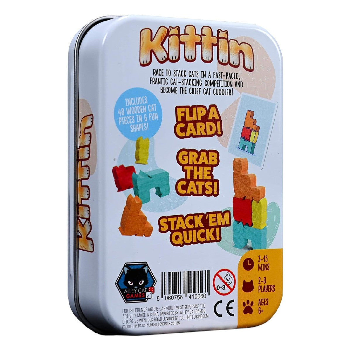 Alley Cat Games Kittin Light Dexterity Stacking Game for Adults and Family for 2 to 8 Players Average Playtime 3 to 15 Minutes ACG027