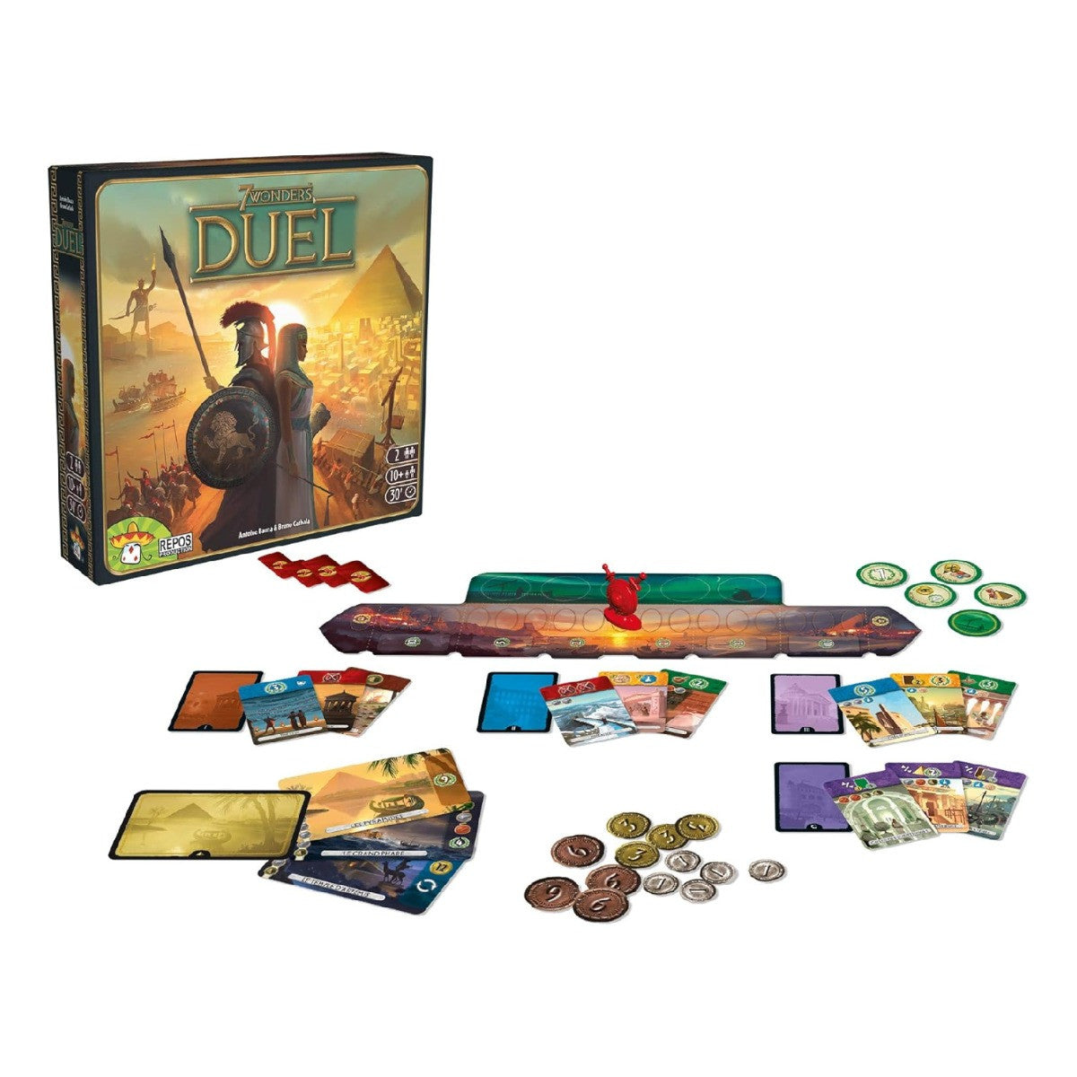 Asmodee 7 Wonders Duel Board Game One of The Most Celebrated Games in The World Minimum Recommended Age 10 Years Average Play Time 30 Minutes ASM-SEV07