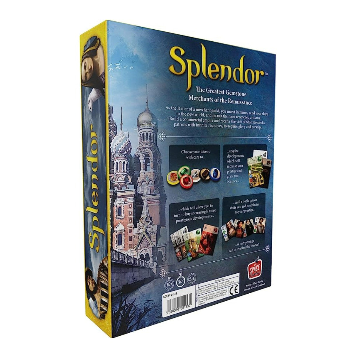 Asmodee Splendor Board Game Base Game Family Board Game Board Game for Adults and Family Strategy Game Ages 10+ 2 to 4 players Average Playtime 30 minutes Made by Space Cowboys ASM-SPL01
