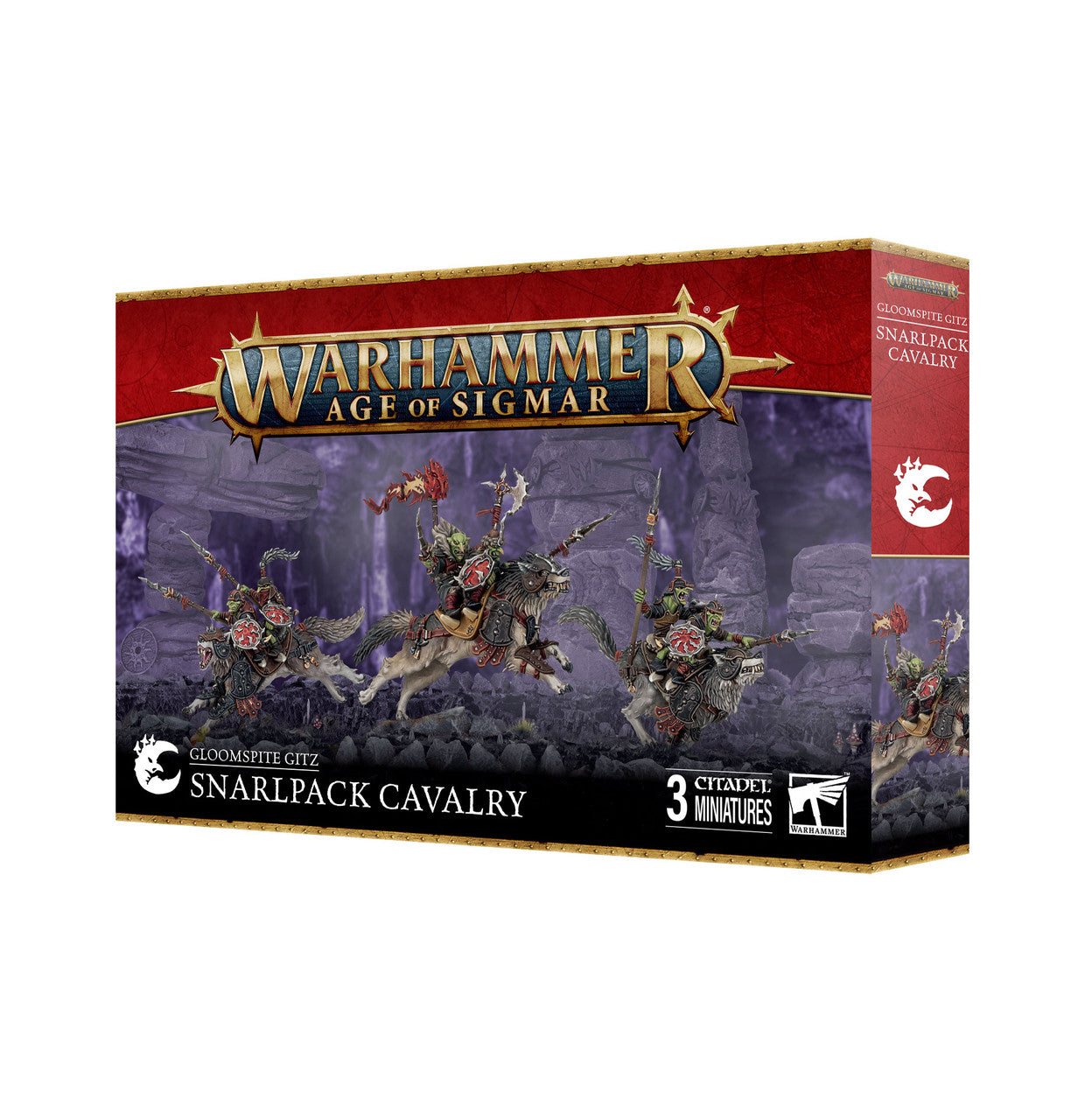 Games Workshop Warhammer Age Of Sigmar Gloomspite Gitz Snarlpack Cavalry Plastic Box 89-88