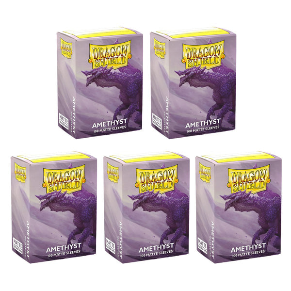 Dragon Shield Sleeves Standard Size Matte Amethyst 100 Ct 5 Packs ATMDSH11060K2